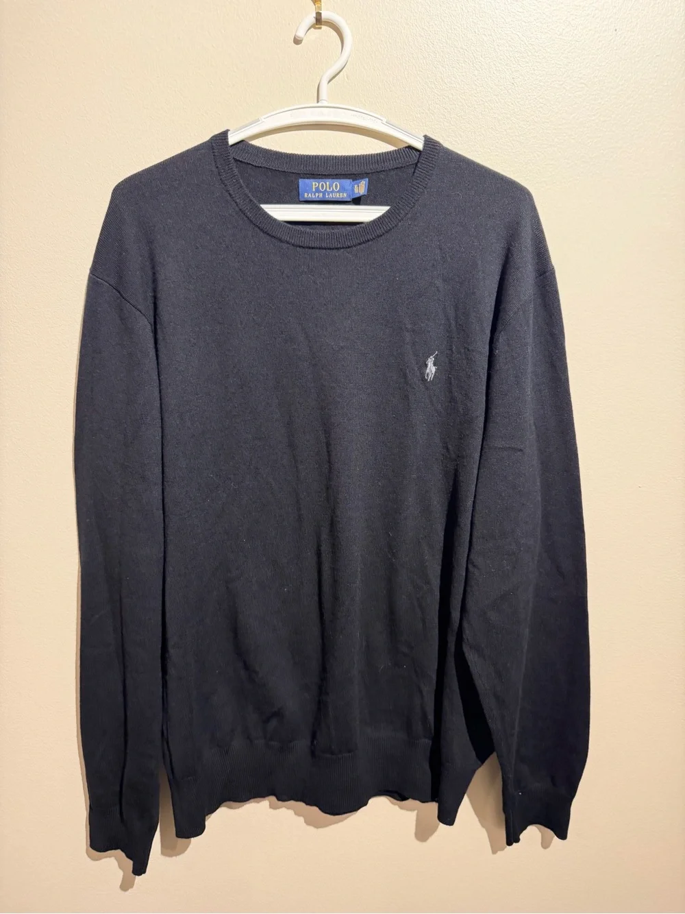 Polo‎ Ralph Lauren Washable Merino Wool Sweater Men’s XL Black